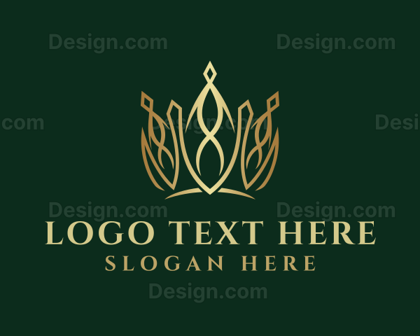 Golden Elegant Crown Logo