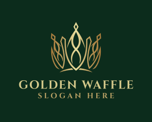 Golden Elegant Crown logo design