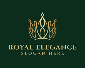 Golden Elegant Crown logo design