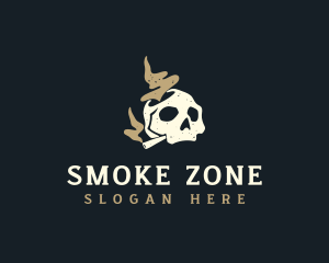 Skull Cannabis Smoke logo design