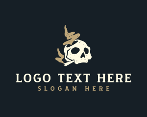 Indie - Skull Cannabis Smoke logo design