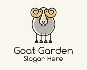 Cartoon Sheep Ram logo design