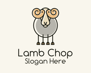 Cartoon Sheep Ram logo