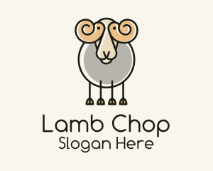 Cartoon Sheep Ram logo design