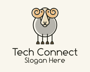 Cartoon Sheep Ram logo