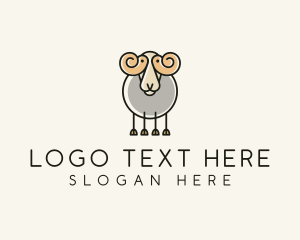 Cartoon Sheep Ram logo