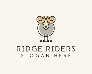 Cartoon Sheep Ram logo design