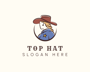 Cowgirl Sheriff Fashion logo design