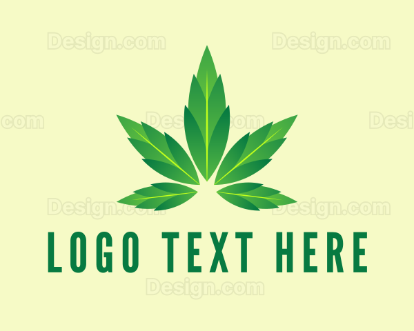 Green Cannabis Leaf Logo