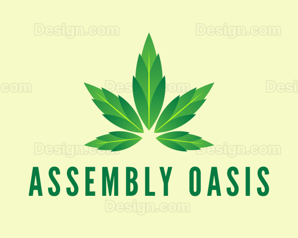 Green Cannabis Leaf Logo