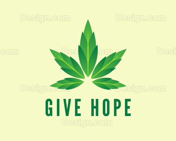 Green Cannabis Leaf Logo