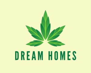 Green Cannabis Leaf Logo