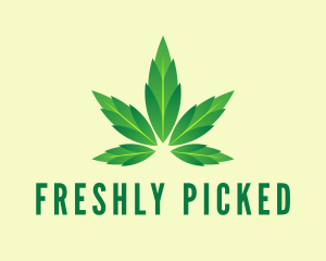 Green Cannabis Leaf Logo