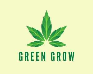 Green Cannabis Leaf logo design