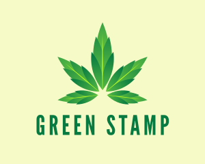 Green Cannabis Leaf logo design