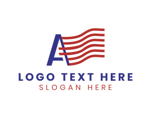 American Flag Letter A logo