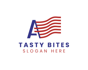 American Flag Letter A Logo