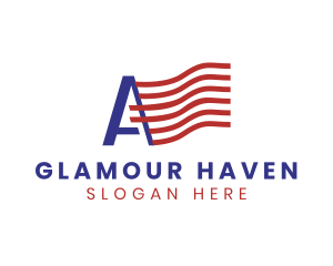 American Flag Letter A logo