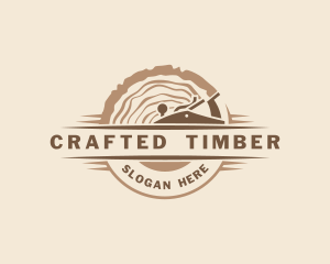 Log Wood Planer Carpentry logo design