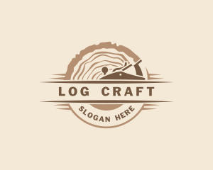 Log Wood Planer Carpentry logo design