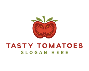 Tomato Vegetable Hands logo design