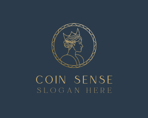 Golden Queen Coin logo design