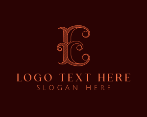 Ornate Gothic Startup Letter E logo