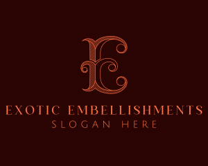 Ornate Gothic Startup Letter E logo design