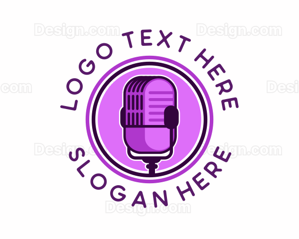 Podcast Microphone Stream Logo