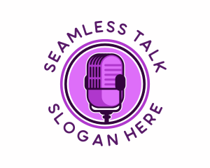 Podcast Microphone Stream logo design