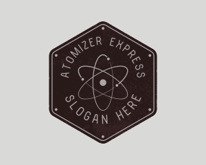 Retro Atomic Badge logo design