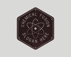 Retro Atomic Badge logo design