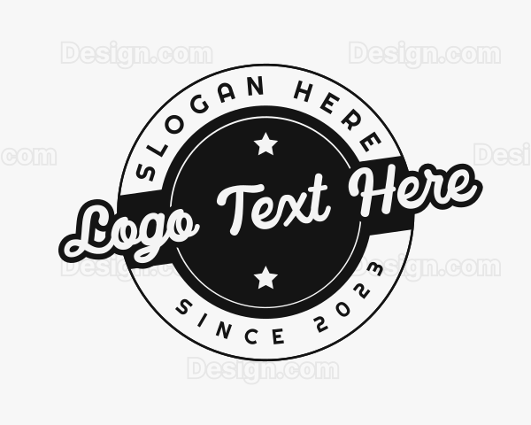 Retro Script Badge Logo