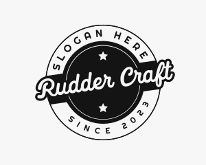 Retro Script Badge logo design