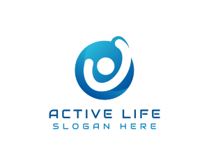 Active Fitness Human logo design