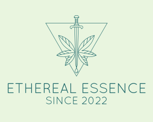 Essential Oil Sword Dropper logo design