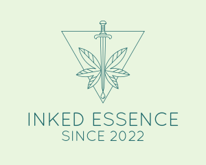 Essential Oil Sword Dropper logo design