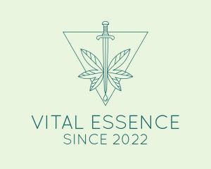 Essential Oil Sword Dropper logo design