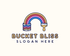  Rainbow Paint Bucket logo design