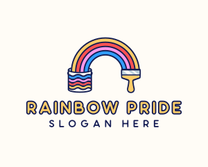  Rainbow Paint Bucket logo design