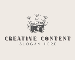 Floral Camera Photography logo design