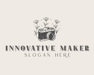 Floral Camera Photography logo design