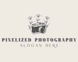 Floral Camera Photography logo design