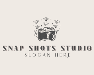 Floral Camera Photography logo design