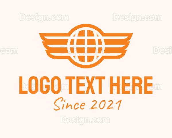 Orange Winged Globe Logo