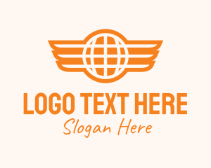 Orange Winged Globe Logo