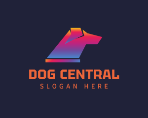 Gradient Hound Dog logo design