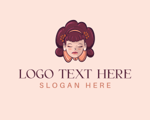 Woman Flower Head logo