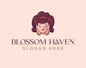 Woman Flower Head logo