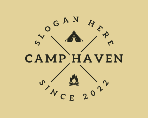 Camping Tent Fire logo